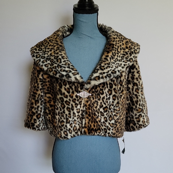 NWT Alfani Leopard Print Faux Fur Jacket - Picture 1 of 7
